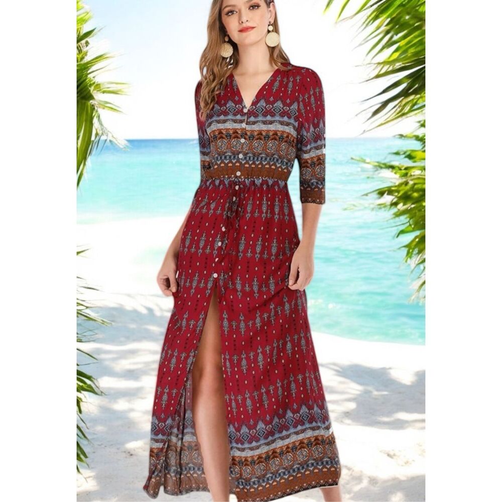 R. Vivimos  Boho Coastal Cowgirl Feminine 
Maxi‎ Dress size S